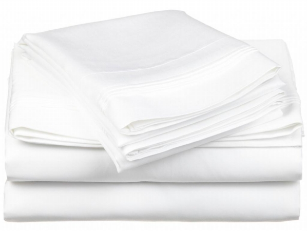 Egyptian Cotton 650 Thread Count Solid Sheet Set Full-White