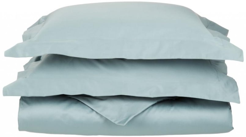 Egyptian Cotton 650 Thread Count Solid Duvet Cover Set  Full/Queen-Teal -  Impressions by Luxor Treasures, 650FQDC SLTL