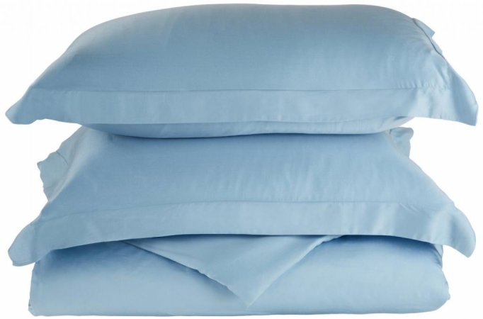 Rayon from Bamboo 300 Thread Count Solid Duvet Cover Set  King/California King-Light Blue