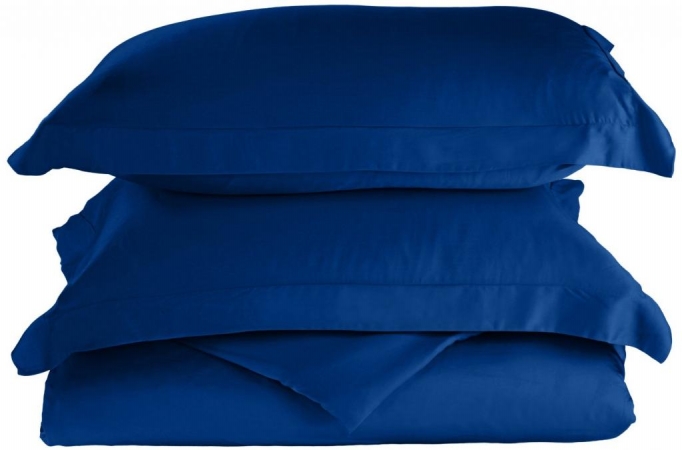 Rayon from Bamboo 300 Thread Count Solid Duvet Cover Set King/California King-Smoke Blue