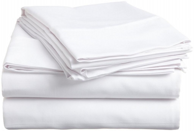 400 Thread Count Egyptian Cotton Split King Sheet Set Solid  White