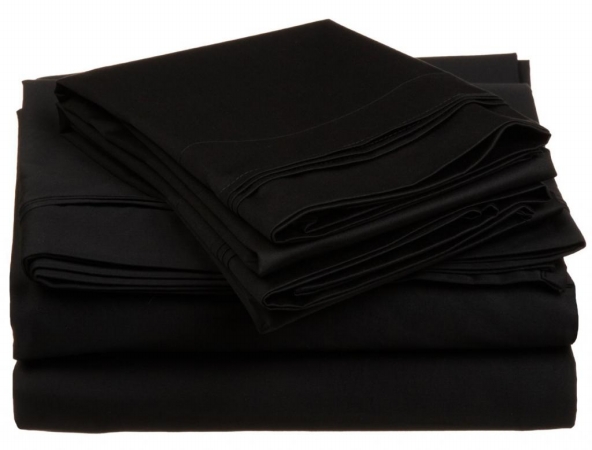 Egyptian Cotton 650 Thread Count Solid Sheet Set King-Black
