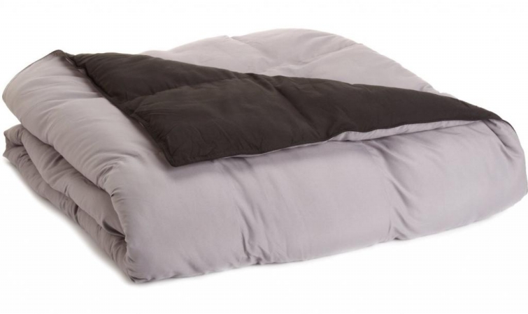 Picture of All Season Down Alternative Reversible Comforter  Twin/Twin XL-Black/Grey