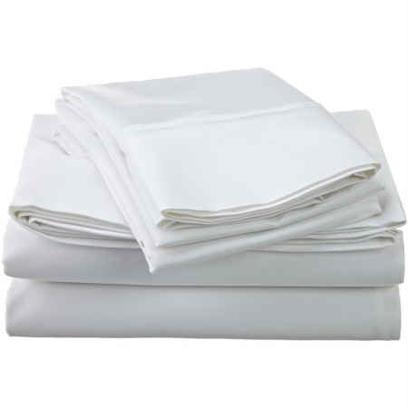 Egyptian Cotton 1200 Thread Count Solid Sheet Set  Full-White