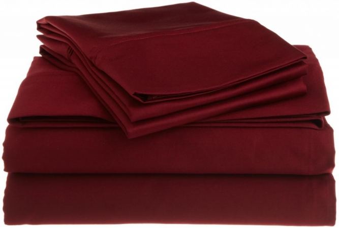 Egyptian Cotton 1200 Thread Count Solid Sheet Set King-Burgundy