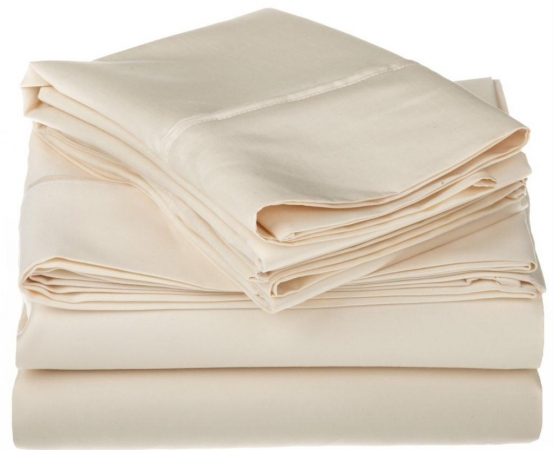 Egyptian Cotton 1500 Thread Count Solid Sheet Set  Queen-Ivory