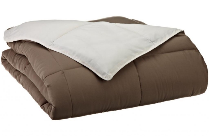 Picture of All Season Down Alternative Reversible Comforter  King-Ivory/Taupe