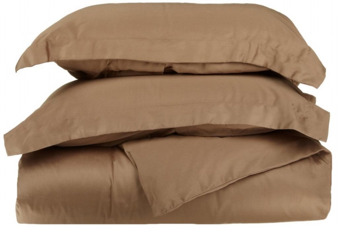Picture of 400 Thread Count Egyptian Cotton Twin Duvet Cover Set Solid  Taupe