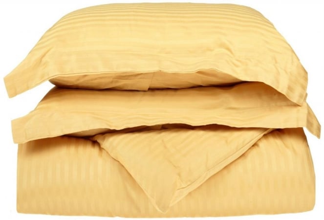 Picture of 400 Thread Count Egyptian Cotton Twin Duvet Cover Set Stripe  Gold