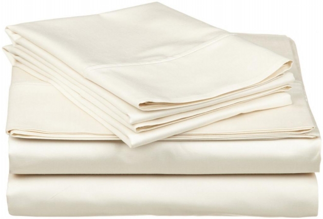 400 Thread Count Egyptian Cotton Twin Sheet Set Solid Ivory
