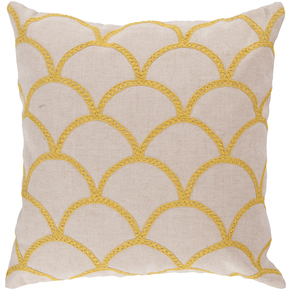 Rug COM010-1818P Square Cream, Squash Poly Fiber Pillow 18 x 18 in.