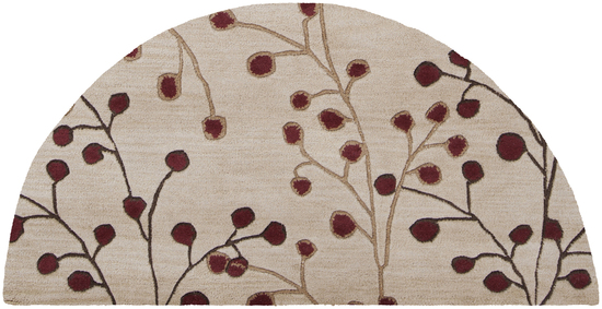 Rug ATH5053-24HM Dark Beige Transitional Area Rug - 2 x 4 ft. Half Moon