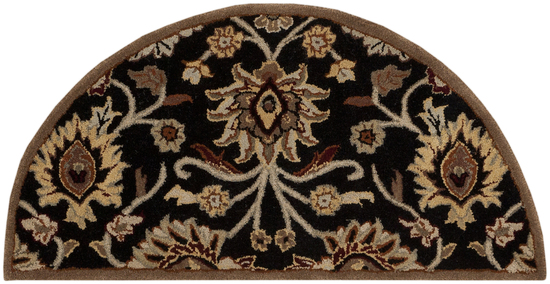 Rug CAE1053-24HM 2 x 4 ft. Half Moon Black and Gray Hand Tufted Area Rug