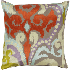Surya Rug AR073-1818D Square Coral Decorative Down Feathers Pillow 18 x 18 in.