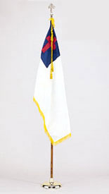 Nyl-Glo Christian Sewn Flag - 2ft x 3ft - Red White Blue