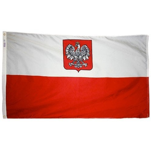 3 ft. x 5 ft. Nyl-Glo Poland with Eagle Flag
