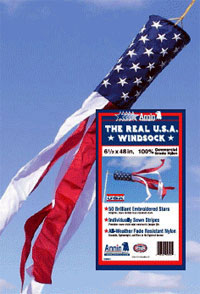 6 in. X 48 in. Nylon U.S. Flag Windsock Clamshell