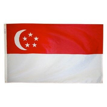 4 ft. X 6 ft. Nyl-Glo Singapore Flag