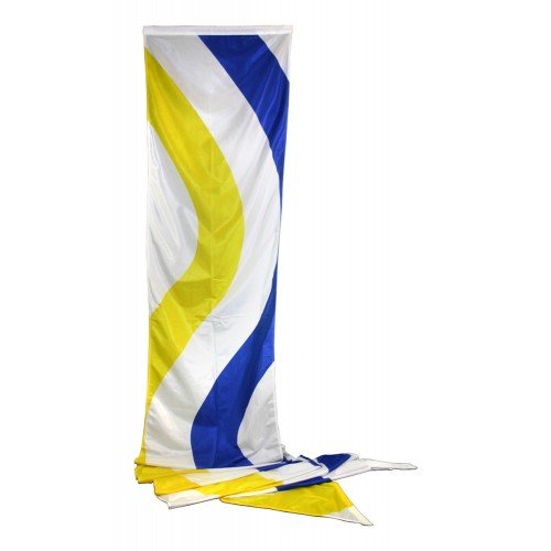 Blue and Yellow Wave Nyl-Glo Wind Dance-2 ft. X 12 ft.