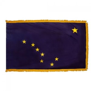 Picture of Annin Flagmakers 140190 3 ft. x 5 ft. Indoor and Parade Colonial Nyl-Glo Alaska Flag with Fringe