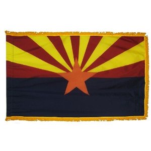 Picture of Annin Flagmakers 140290 3 ft. x 5 ft. Indoor and Parade Colonial Nyl-Glo Arizona Flag with Fringe