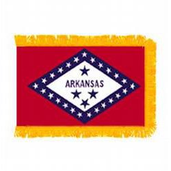 Picture of Annin Flagmakers 140390 3 ft. x 5 ft. Indoor and Parade Colonial Nyl-Glo Arkansas Flag with Fringe