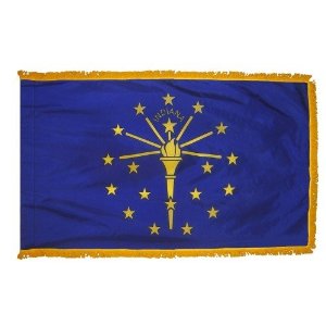 Picture of Annin Flagmakers 141690 3 ft. x 5 ft. Indoor and Parade Colonial Nyl-Glo Indiana Flag with Fringe