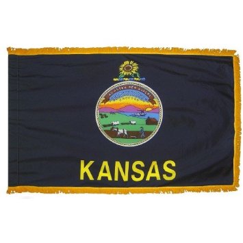 Picture of Annin Flagmakers 141890 3 ft. x 5 ft. Indoor and Parade Colonial Nyl-Glo Kansas Flag with Fringe