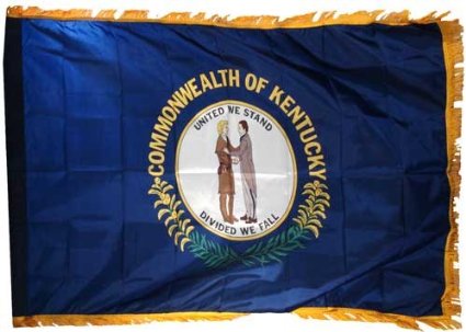 Picture of Annin Flagmakers 141990 3 ft. x 5 ft. Indoor and Parade Colonial Nyl-Glo Kentucky Flag with Fringe