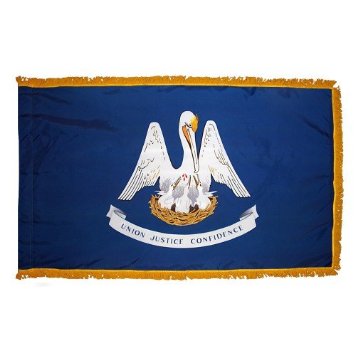 Picture of Annin Flagmakers 142190 3 ft. x 5 ft. Indoor and Parade Colonial Nyl-Glo Louisiana Flag with Fringe