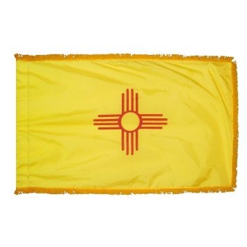 Picture of Annin Flagmakers 143790 3 ft. x 5 ft. Indoor and Parade Colonial Nyl-Glo New Mexico Flag with Fringe
