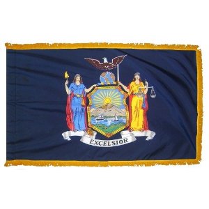 Picture of Annin Flagmakers 143890 3 ft. x 5 ft. Indoor and Parade Colonial Nyl-Glo New York Flag with Fringe
