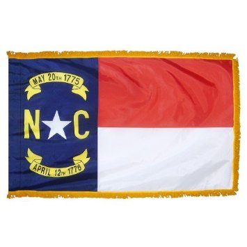 Picture of Annin Flagmakers 143990 3 ft. x 5 ft. Indoor and Parade Colonial Nyl-Glo North Carolina Flag with Fringe
