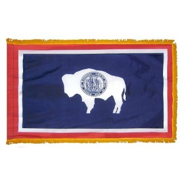 Colonial Nyl-Glo Wyoming Flag with Fringe