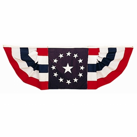 Picture of Annin Flagmakers 487110 Welcome Bunting with Colonial Star Pattern in the Center- Nyl-Glo-3 ft. X 9 ft.