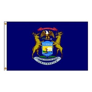 Picture of Annin Flagmakers 142670 4 ft. X 6 ft. Nyl-Glo Michigan Flag
