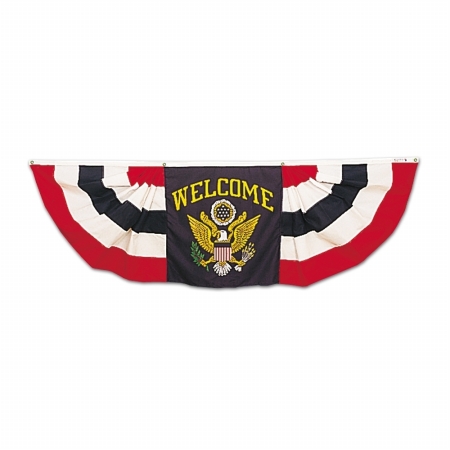 Picture of Annin Flagmakers 487200 Cotton Sheeting Welcome Bunting with Eagle Center-3 ft .X 9 ft.