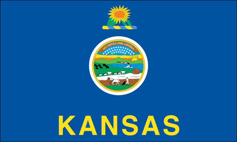 12 in. X 18 in. Nyl-Glo Kansas Flag