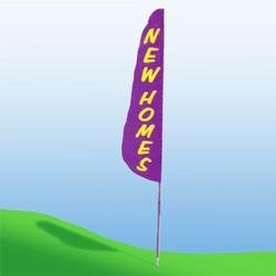 Nyl-Glo New Homes Feather Flag-2 ft. X 8 ft.