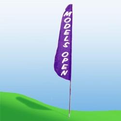 Nyl-Glo Models Open Feather Flag 2 ft. X 8 ft.