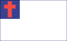 4 .33 ft. X 5 .332 ft. Colonial Nyl-Glo Christian Flag with Fringe
