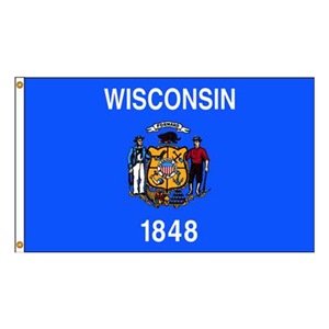 12 in. X 18 in. Nyl-Glo Wisconsin Flag
