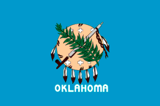 Picture of Annin Flagmakers 144400 4 ft. X 6 ft. Colonial Nyl-Glo Indoor Oklahoma Flag with Fringe
