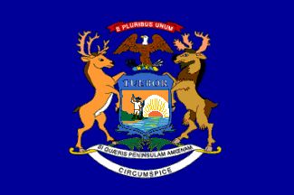 Picture of Annin Flagmakers 142682 6 ft. X 10 ft. Nyl-Glo Michigan Flag