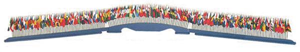 Picture of Annin Flagmakers 217203 Blue Wooden Base for Miniature U.N. Flag Set