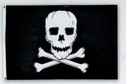 Nyl-Glo Jolly Roger Flag-2 ft .X 3 ft.