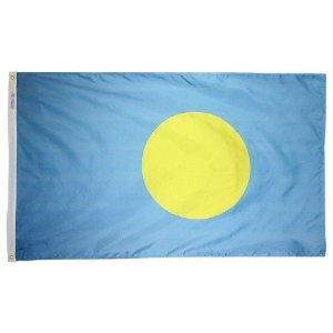Nyl-Glo Palau Flag - Blue/Yellow - 3 ft. x 5 ft. - Durable Nylon Material