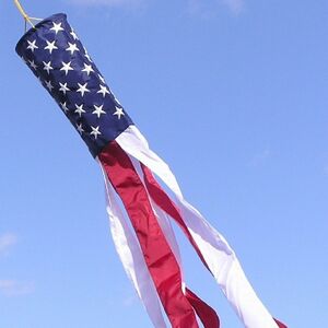 Picture of Annin Flagmakers 273 U.S. Flag Windsock with Embroidered Stars and Six Sewn Stripes Nyl-Glo- 5 in. X 36 in.