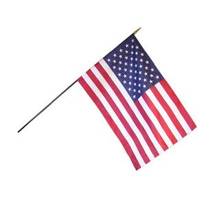 Verona Brand U.S. Stick Flags - Black Staff - 12 Pack - Fade Resistant