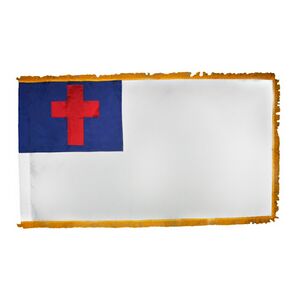 Picture of Annin Flagmakers 428 3 ft. x 5 ft. Indoor and Parade Colonial Nyl-Glo Christian Flag with Fringe